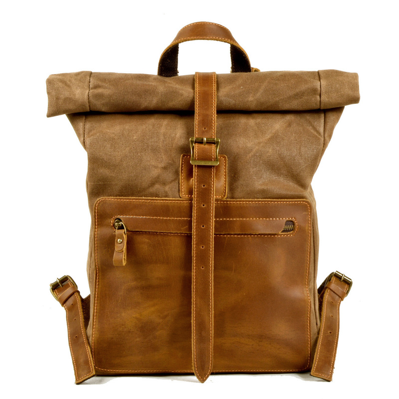 Canvas Backpack Casual - Tas ransel kanvas lilin sederhana dan