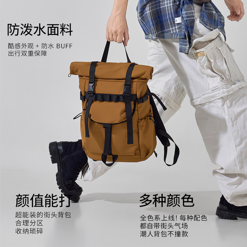 Ransel Pria Baru Model Roll Mo - Canvas Backpack Casual ulasan dan harga