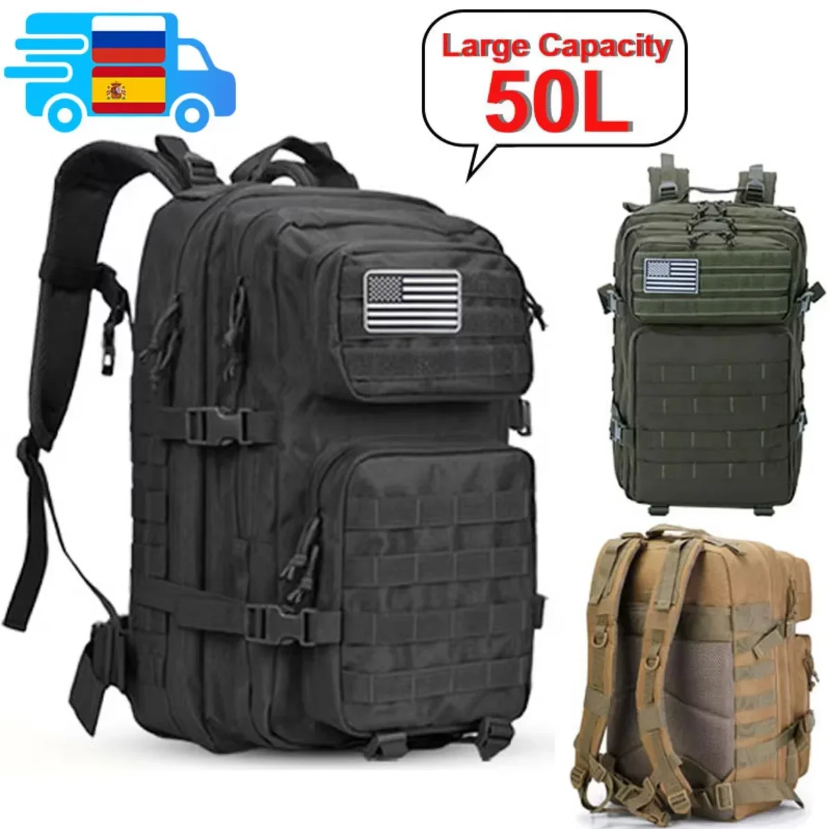 2Q-50L Ransel Taktis Pria Tas  - Rucksack Military Style ulasan dan harga