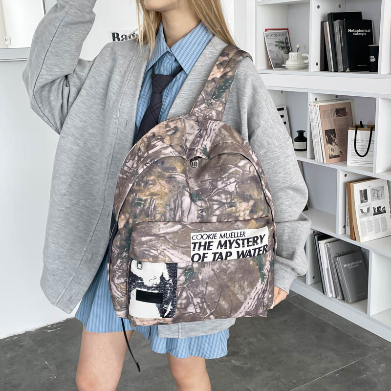 Tas Ransel Kanvas Pola Kamufla - Canvas Backpack Casual ulasan dan harga